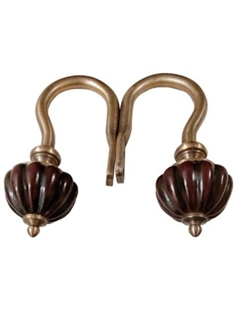 1 Pair U Shape Bronze Wooden Curtain Tiebacks